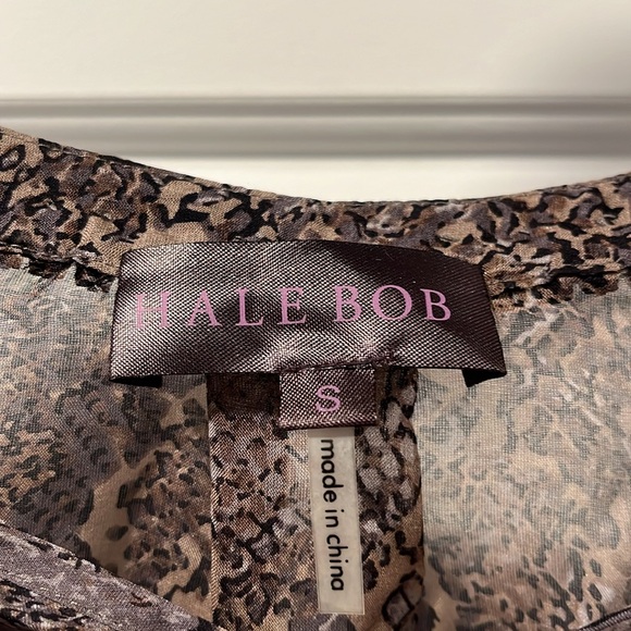 Hale Bob chiffon top with jeweled collar and cuffs - Picture 3 of 5